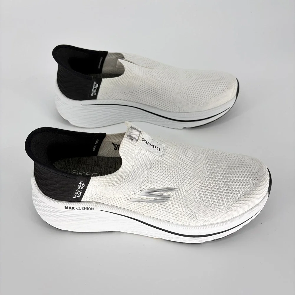 Skechers Hands Free Slip-ins Max Cushioning Elite 2.0 Eternal White Black 129611